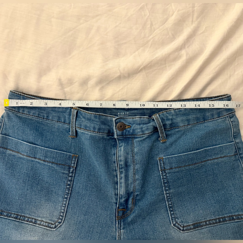 Wide leg Cropped High waisted Blue Jeans - Picture 5 of 7